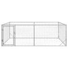 vidaXL Outdoor Dog Kennel Galvanized Galvanized Steel Large Durable