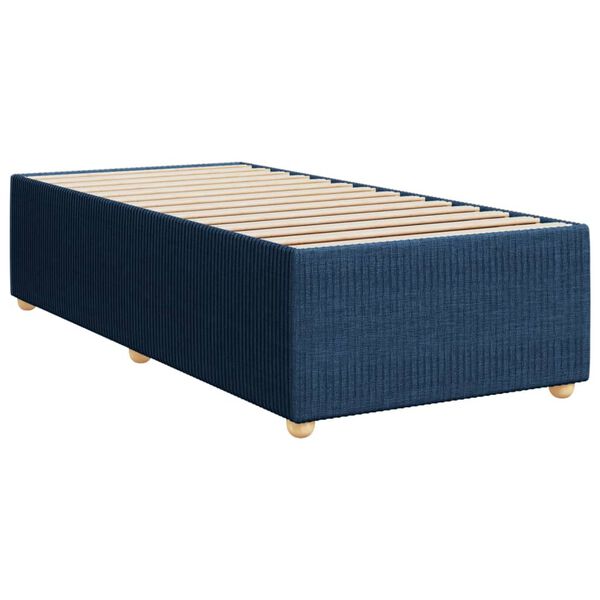 vidaXL Bed Frame Blue Polyester (100%) Twin Bed Frame Rectangular