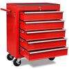 Red Workshop Tool Trolley 5 Drawers
