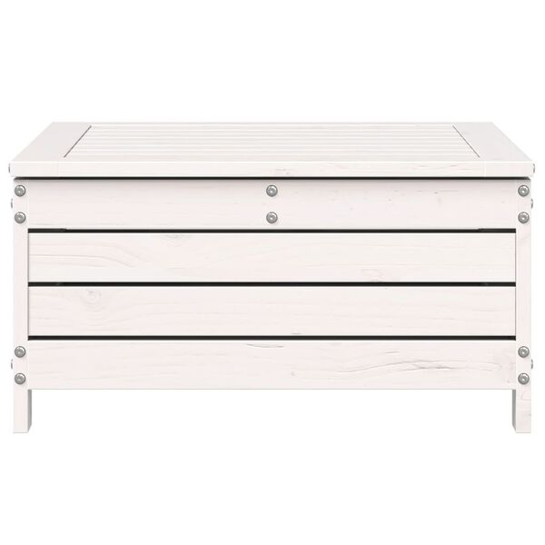 vidaXL Garden Footstool White Solid Pine Wood 24.4x25.0x12.6 in Modular
