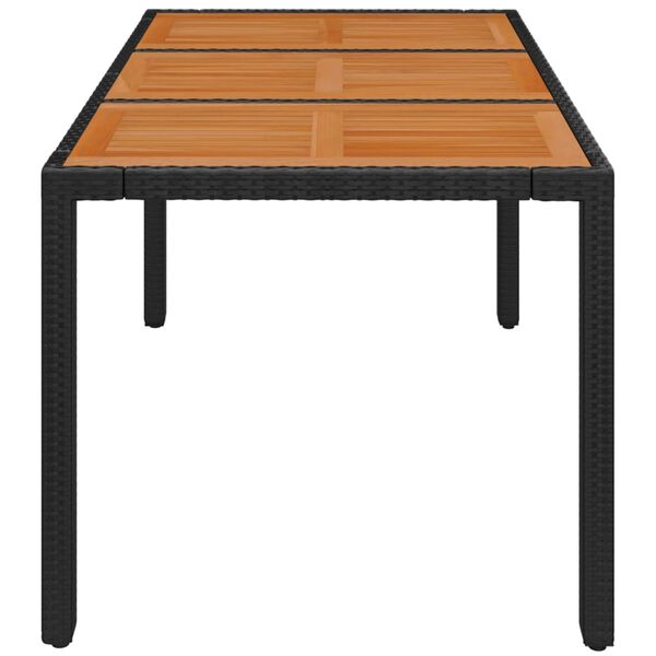vidaXL Garden Table With Wooden Top Black