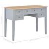 vidaXL Writing Desk Gray MDF 43.1 in length, 17.7 in width, 30.5 in height
