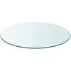 vidaXL Table Top Transparent Tempered Glass 15.7 in Durable Round