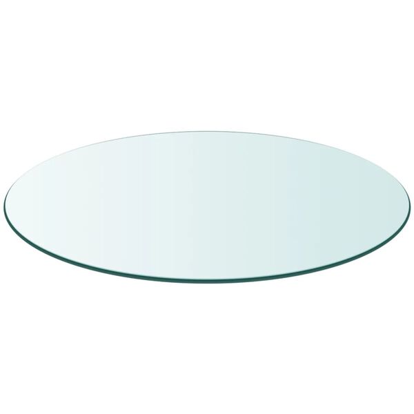 vidaXL Table Top Transparent Tempered Glass 15.7 in Durable Round