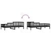 vidaXL Day Bed Black Solid pine wood Twin Day Bed Rectangular Modern