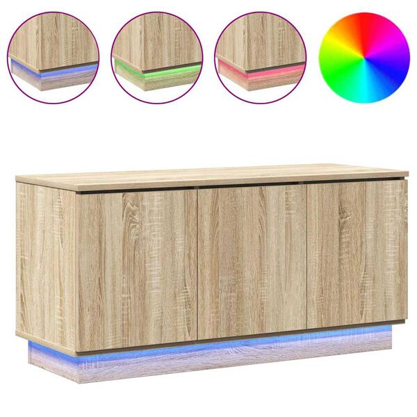 vidaXL TV Cabinet with LED Sonoma oak 100 x 38 x 49 cm Engineered wood