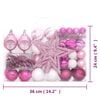 vidaXL Christmas Bauble Set White and Pink Plastic Various Lightweight