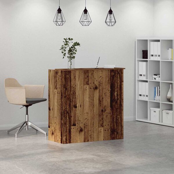 vidaXL Reception Desk Old Wood Engineered wood Medium Reception Desk