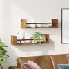 vidaXL Wall Shelf 2 pcs Old wood 60 x 16 x 14 cm Engineered wood