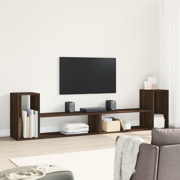 vidaXL TV Cabinet Brown Oak Engineered Wood 39.4 x 11.8 x 19.7 in