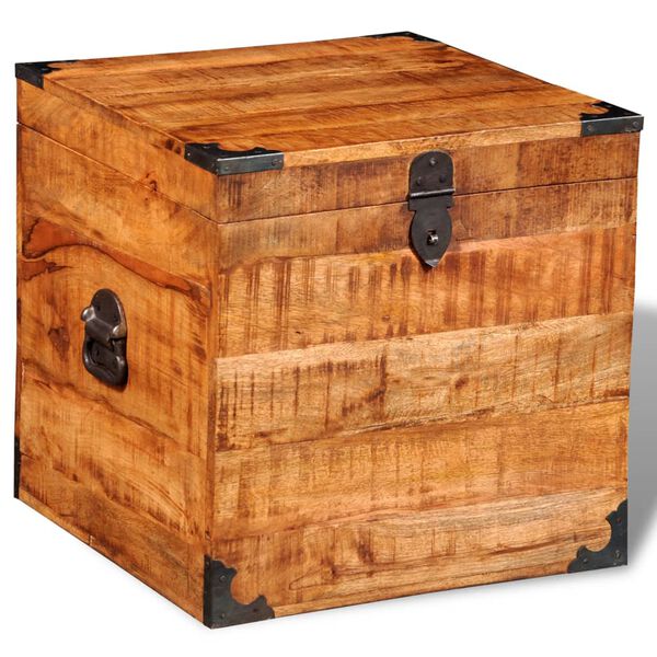 vidaXL Storage Box Brown Rough mango wood 18.1 x 18.1 x 18.1 in