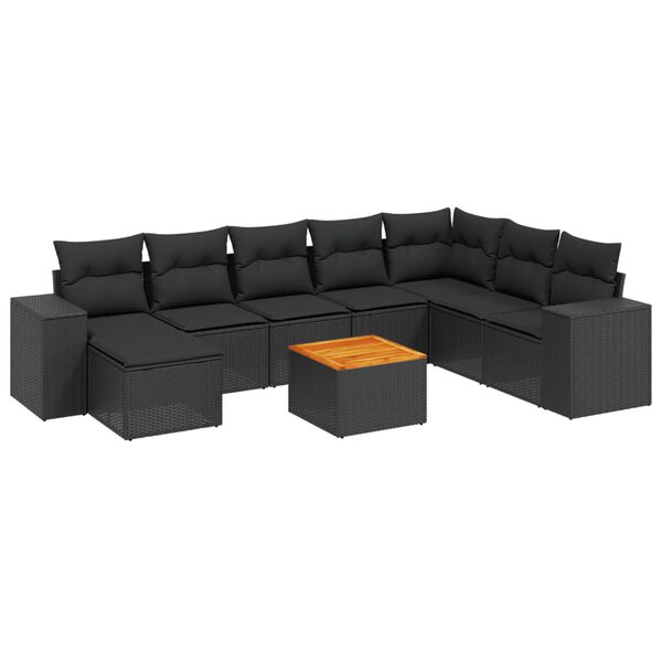 vidaXL Garden Sofa Set Black