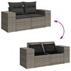 vidaXL Garden Sofa Set Grey PE rattan Large Adjustable Feet