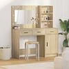 vidaXL Dressing Table with Mirror Lights 2 pcs Brown Engineered Wood