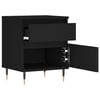 vidaXL Bedside Cabinet Set of 2 Black Engineered wood, Metal