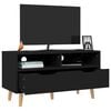 vidaXL TV Cabinet Black Engineered wood Medium TV Cabinet Rectangular