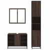 vidaXL Bathroom Furniture Set Brown Oak Engineered wood, metal, glass