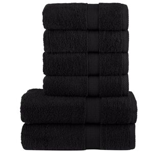 vidaXL Towel Set Black 100% ring-spun cotton