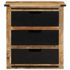 vidaXL Sideboard Natural wood, Black Solid Mango Wood Medium Sideboard