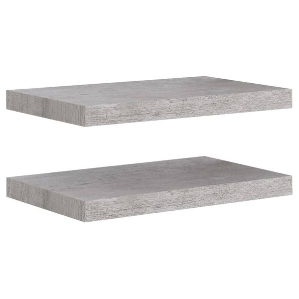 vidaXL Wall Shelf Set of 2 Concrete Grey Honeycomb MDF, Metal