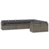 vidaXL Garden Lounge Set Gray PE rattan, powder-coated steel, polyester, PVC