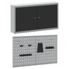vidaXL Tool Cabinet and Pegboard Set 3 pcs Black 100 x 20 x 115 cm