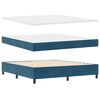 vidaXL Box Spring Bed with Headboard Blue 70.9" x 78.7" Velvet