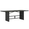 vidaXL Garden Table Black PE rattan, powder-coated steel, tempered glass