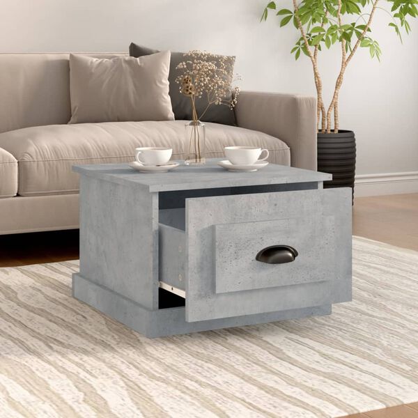 vidaXL Coffee Table Concrete Grey Engineered Wood 19.7x19.7x13.8 in