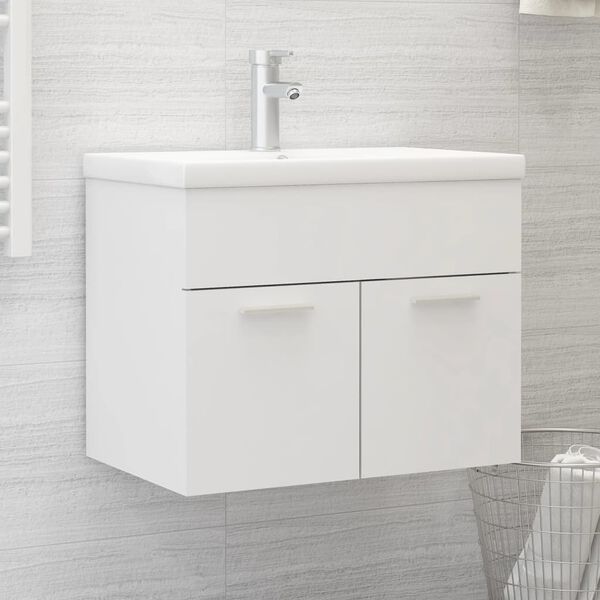 vidaXL Sink Cabinet White Engineered Wood Medium Sink Cabinet