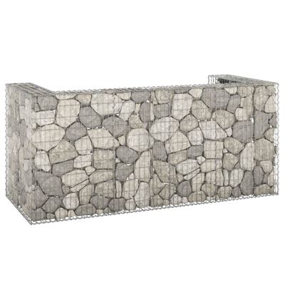 vidaXL Gabion Wall for Garbage Bins Galvanized Steel 100"x39.4"x43.3"