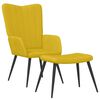 vidaXL Relaxing Chair with a Stool Mustard Yellow Velvet