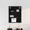 vidaXL Hanging Wall Cabinet Wall-mounted Black Oak 69.5 x 32.5 x 90 cm