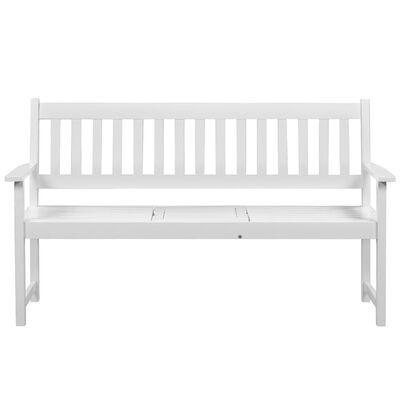 vidaXL Patio Bench with Pop-up Table 62.2" Solid Acacia Wood White