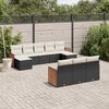 vidaXL Garden Sofa Set Black and Cream White