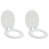 vidaXL Toilet Seats with Soft Close Lids 2 pcs MDF White (2x140798)