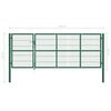 vidaXL Garden Fence Gate with Posts 137.8x47.2" Steel Green