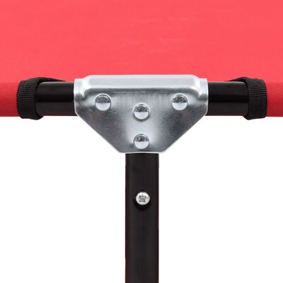 Close-up of cot joint clamp with riveted metal connector.