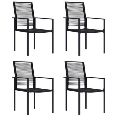 vidaXL Patio Chairs 4 pcs PVC Rattan Black