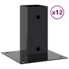 vidaXL Post Bases Square 12 pcs Anthracite 2.40x2.40" Powder-coated Steel