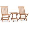vidaXL Outdoor Dining Set Teak Solid Teak Wood 3 Piece Set Foldable