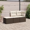 vidaXL Garden Sofa Set Brown PE rattan 3 Piece Modular Garden Sofa Set