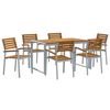 vidaXL Garden Dining Set 7 pcs Gray and brown solid acacia wood