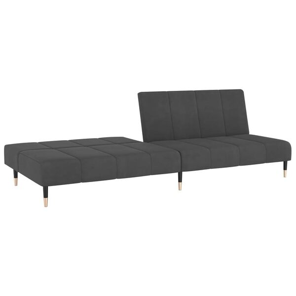 vidaXL Sofa Bed Dark Grey Velvet (100% polyester), wood, metal 2-seater
