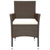 vidaXL Garden Chair Brown PE rattan, powder-coated steel Medium Modern