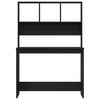vidaXL Desk with Shelves Black Oak 40.2x17.7x58.3" Engineered Wood