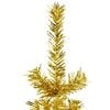 vidaXL Artificial Half Christmas Tree Gold PVC, Steel Slim, Space-Saving