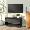 vidaXL TV Stand Grey Solid Pine Wood TV Stand Rectangular Minimalist