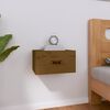 vidaXL Wall-mounted Bedside Cabinet Honey brown Solid pinewood Medium