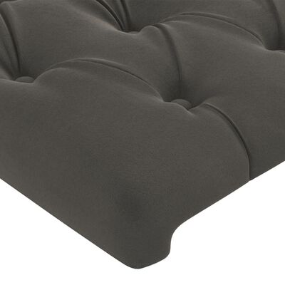 vidaXL LED Headboard Dark Gray 39.4"x2.8"x46.5"/50.4" Velvet